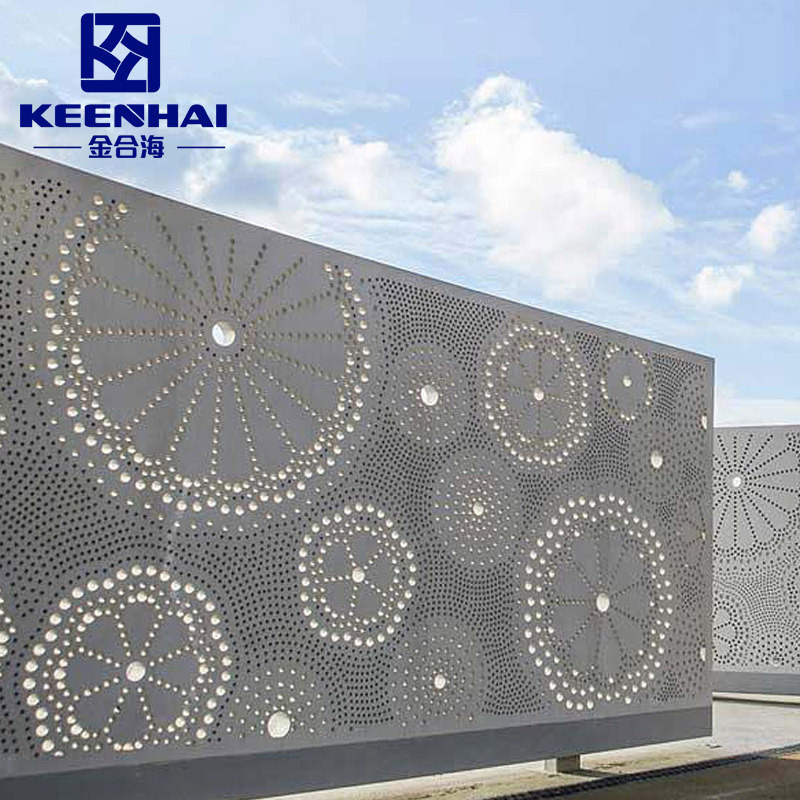 Modern Style Laser Cutting Facade Panels Solid and Hollowed Aluminum Cladding Punched Veneer for Outdoor Hotel Application