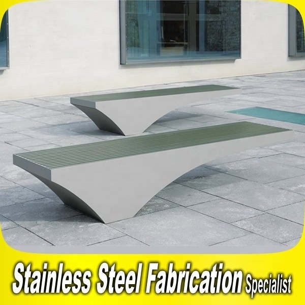 Modern Contemporary Design Stainless Steel Bench Seats Metal Outdoor Bench for Park Garden Patio Hotel School