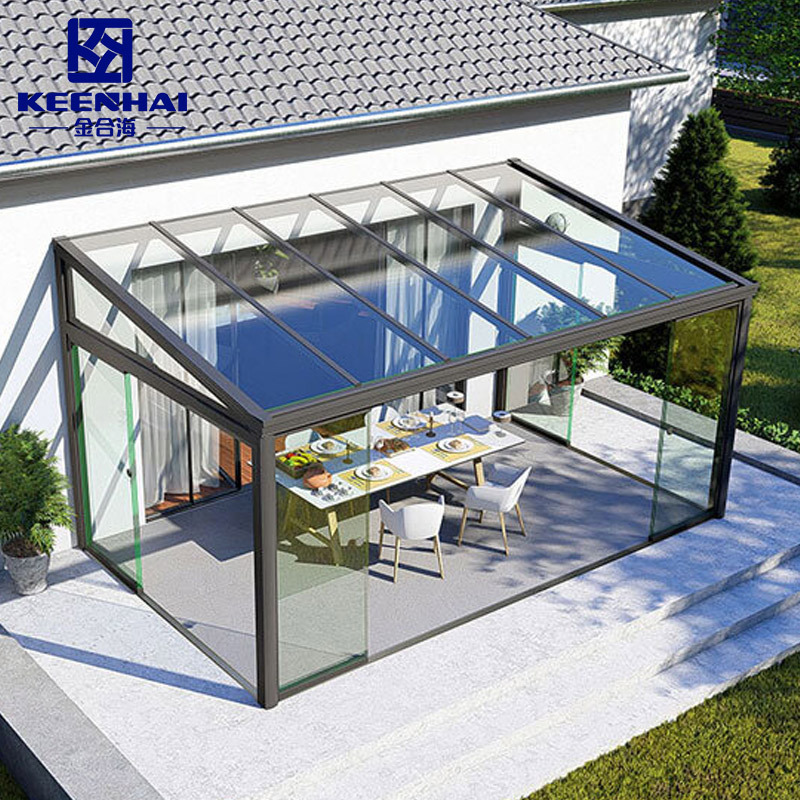 Modern Outdoor Sun Room with Aluminum Alloy Frame Insulating Glass Roof for Hotel Garden or House Porch Patio Design