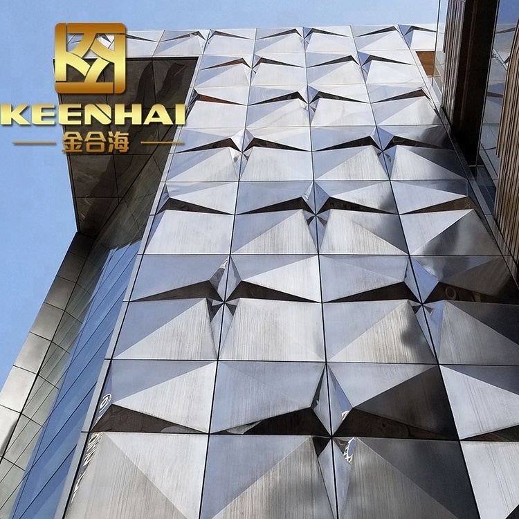 Facades Panel Outdoor Weatherproof Stainless Steel 3D Wall Facade Panels for Building Exterior