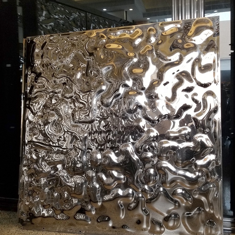 Laser Cut Exterior Metal ceiling panels Mirror Stainless Steel Ceiling Design