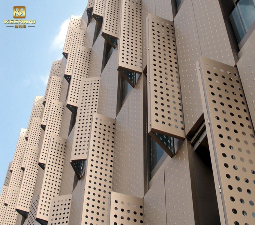 Louver Ventilated Facades Perforated Aluminum Vertical Shutter Louver Ellipse Shape Facade Panels For Buildings Exterior