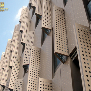 Louver Ventilated Facades Perforated Aluminum Vertical Shutter Louver Ellipse Shape Facade Panels For Buildings Exterior