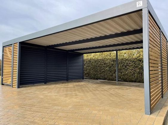 Hot-sale  style Garages Canopies Carports Parking Shelter Aluminum louver Frame Glass Carports