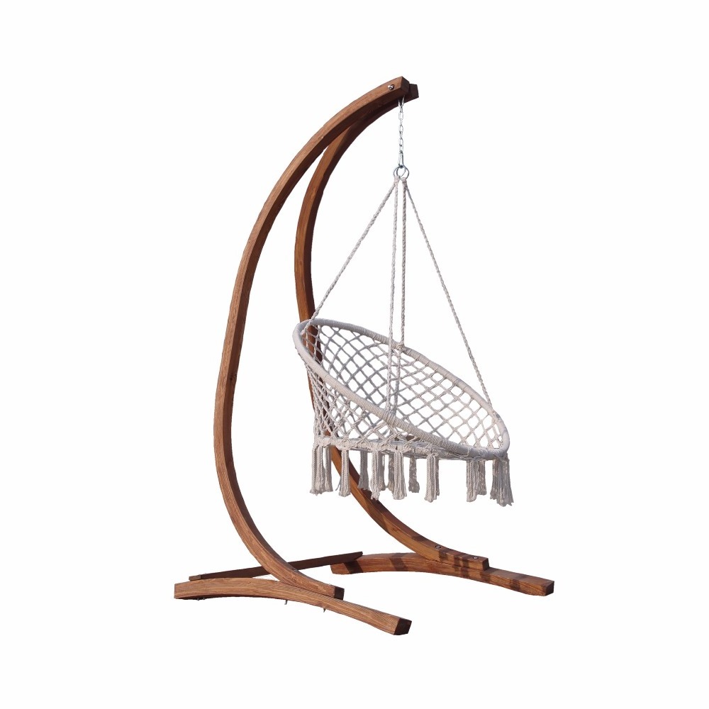 Hanging Chair Indoor Wicker Wooden Porch Swing With Stand