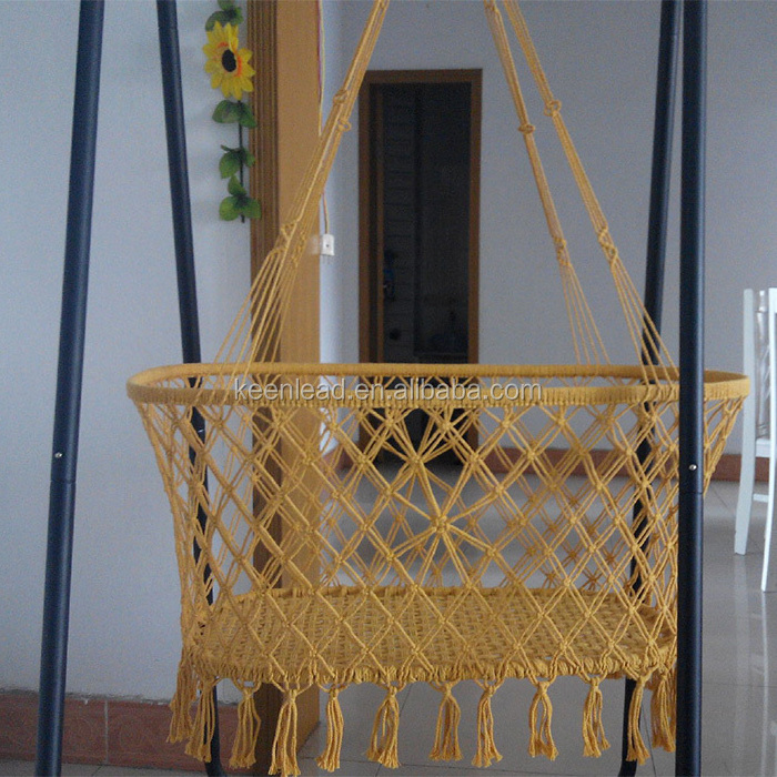 Indoor furniture leisure Rope hanging baby cradle hammock chair Macrame baby swing Chair -Hammock chair