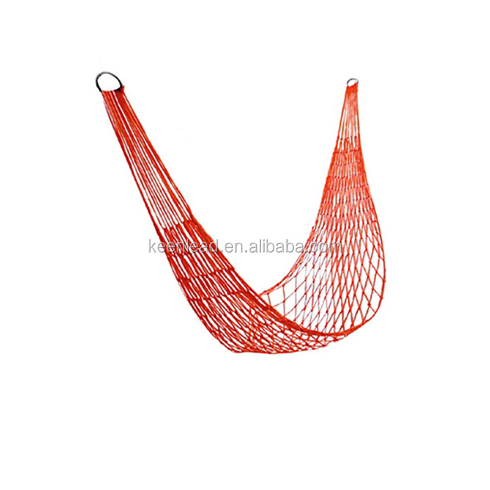 Customized logo Nylon rope net hammock for garden relaxing