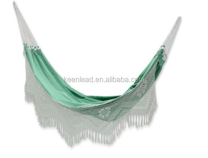 Outdoor leisure portable cotton rope Tassel hammock with net