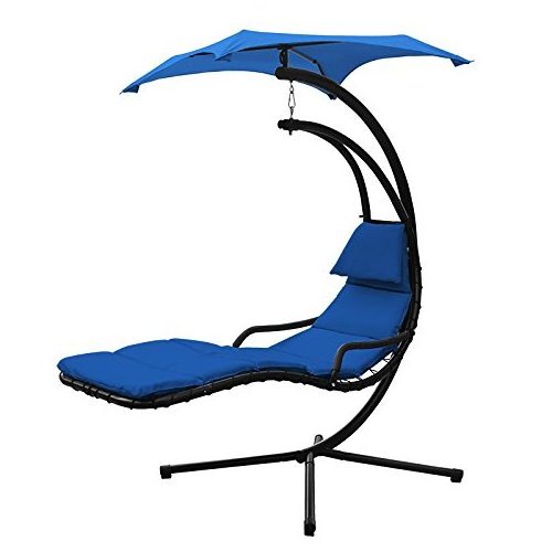 Outdoor Hanging Chaise Lounger Chair Arc Stand Swing Dream Hammock Chair