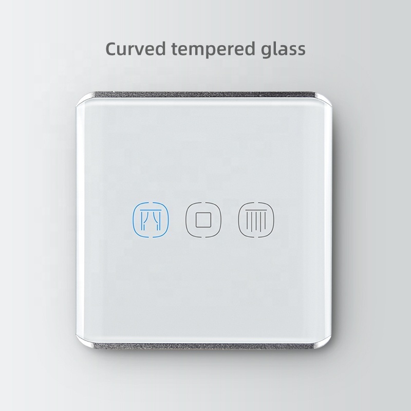 Smart life APP control curtain switch curved glass touch curtain motor switch google assistant alexa voice control switch