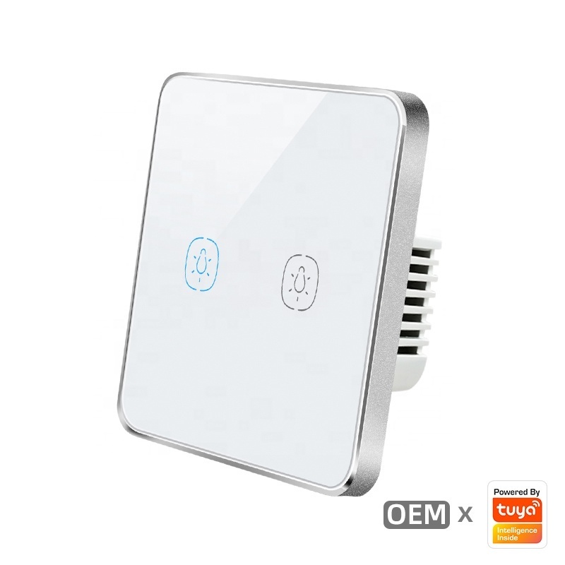 smart home customized zigbee relay switch without neutral UK EU Standard Alexa 2 gang wall switch wireless switch light