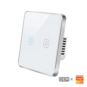 smart home customized zigbee relay switch without neutral UK EU Standard Alexa 2 gang wall switch wireless switch light