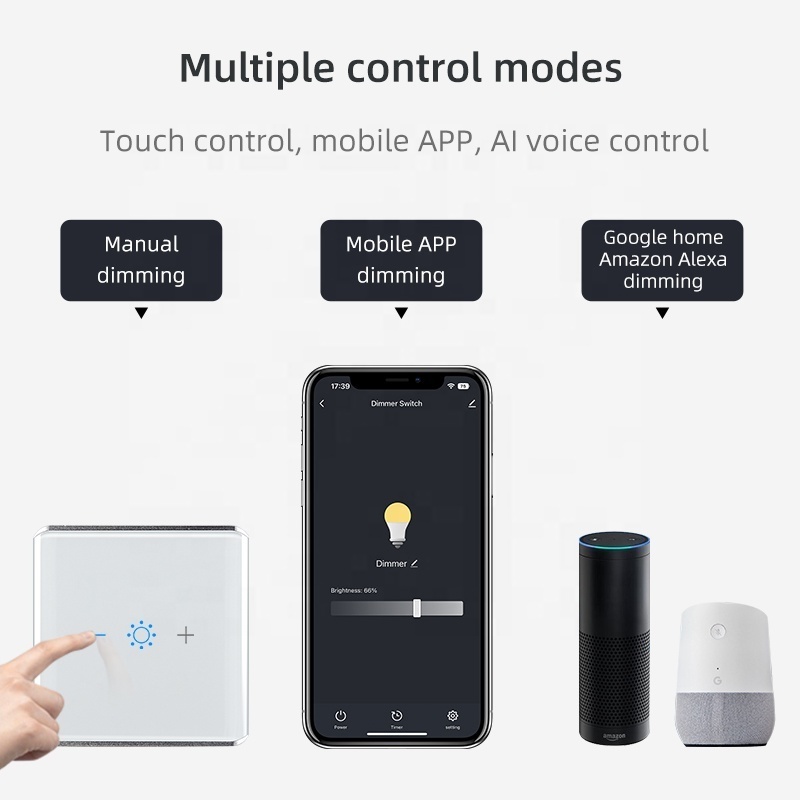 Smart Home Tuya Dimmer Switch Zigbee Wall Touch Dimmer 1 Gang Light Adjuster Alexa Google Smart Switch