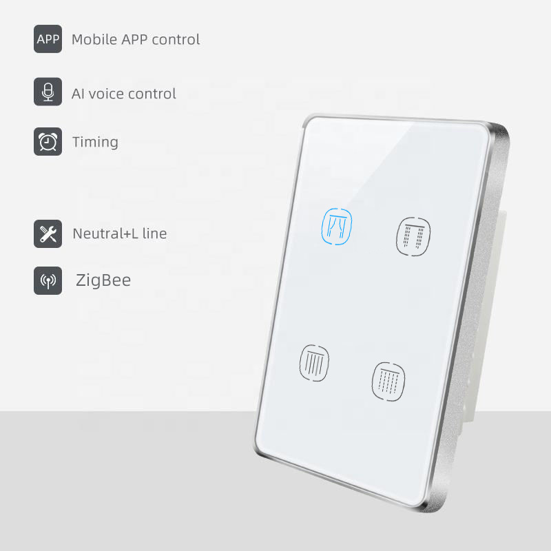 ZigBee curtain switch tuya smart touch home electric up and down rolling shutter shutter controller curtain motor wall switch