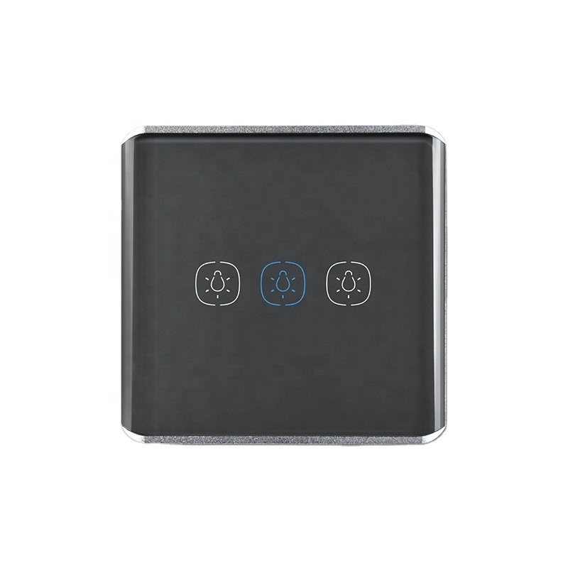 Touch sensor zigbee 3.0 uk switch tuya switch no neutral 3 gang EU standard AI speaker voice control mini light wall switch