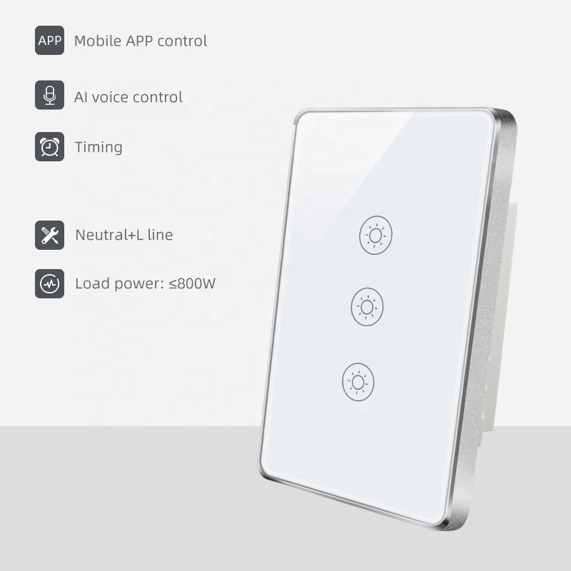 Home Google smart switch zigbee us standard N+L line 1 way switch light timing function smart light switch