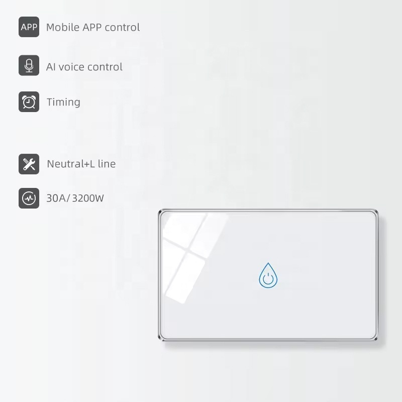 Touch switch 30a/4400W smart life air conditioner power switch us special boiler bathroom WiFi water heater switch