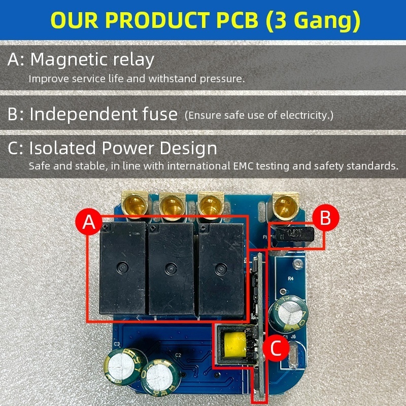 AI voice control tuya zigbee 3.0 switch EU Standard no neutral 16a 2 gang Plastic frame 240v light switch