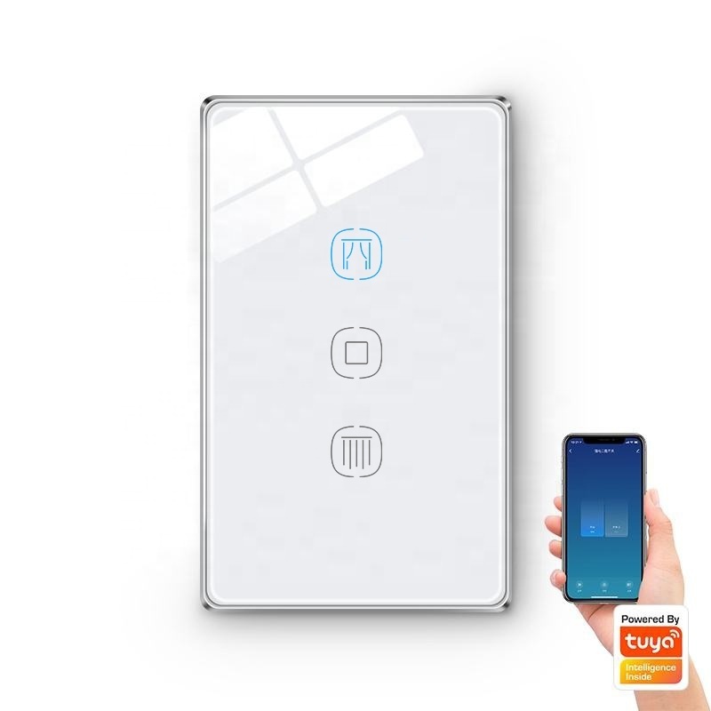 Smart curtain switch smart life app control curtain motor google assistant alexa voice control touch US standard switch