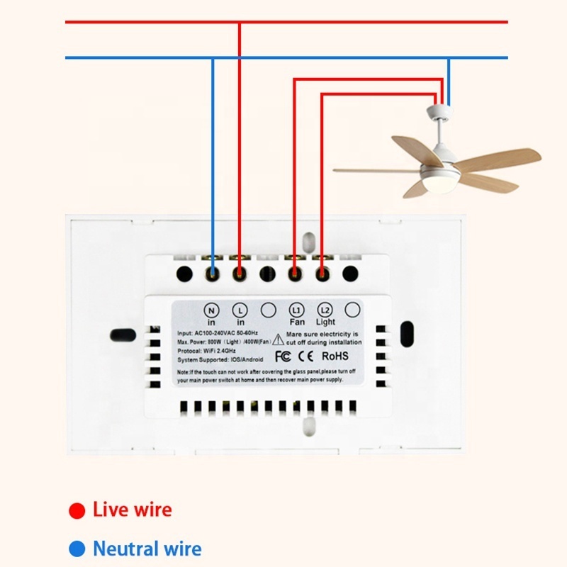 US Family Needed Wifi Fan Regulator Smart Touch Switch For Fan And Light Control Support Google Home