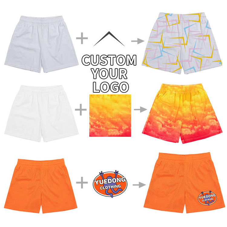 Double Layer Sublimation Streetwear Polyester 5 Inch Inseam Unisex Nylon Basketball Custom Mesh Shorts For Men Men'S Shorts