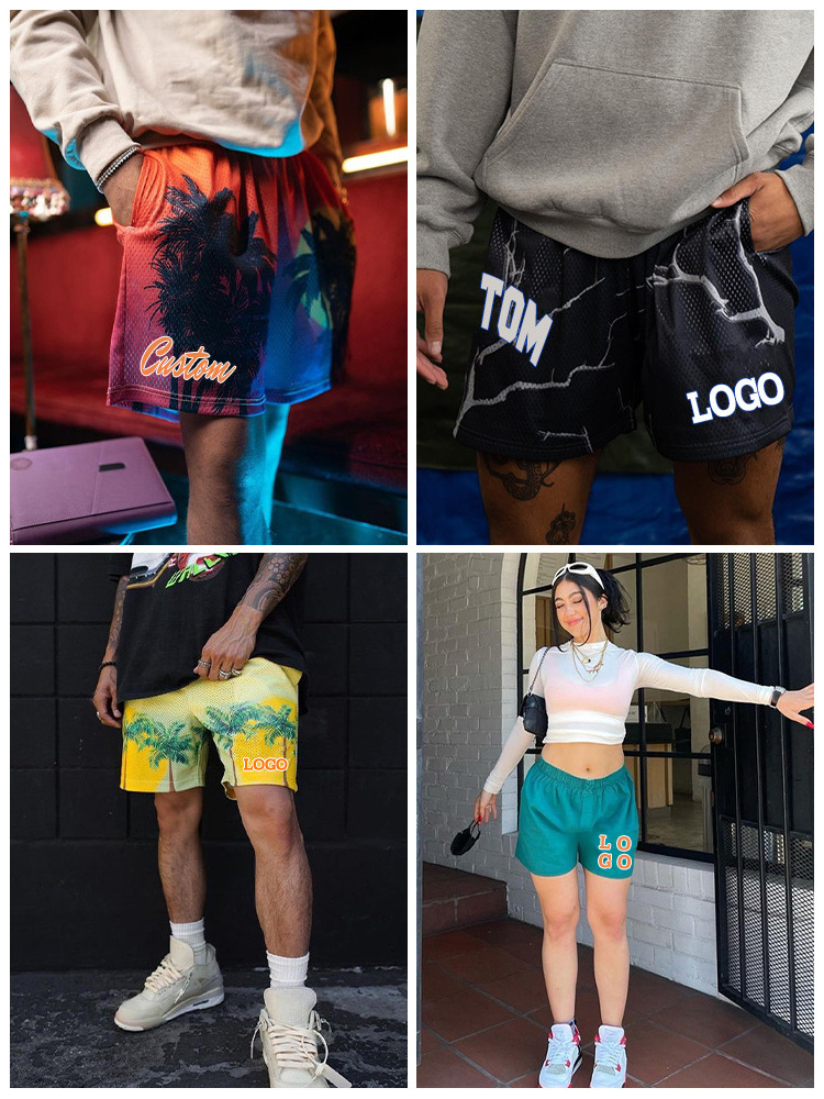 Double Layer Sublimation Streetwear Polyester 5 Inch Inseam Unisex Nylon Basketball Custom Mesh Shorts For Men Men'S Shorts