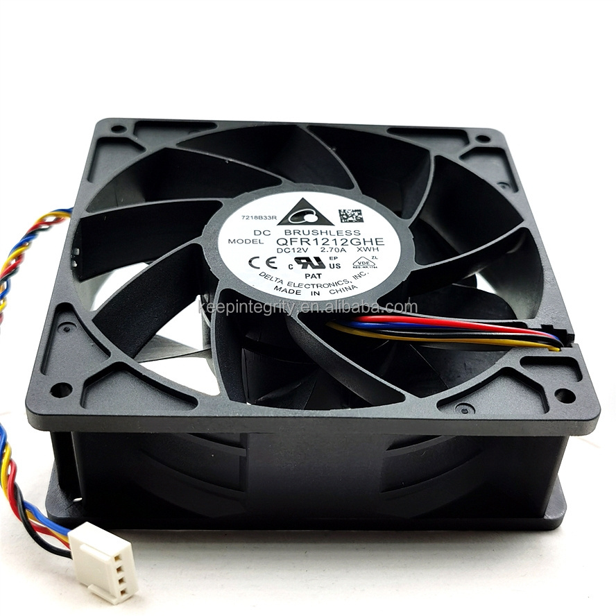 High Quality 12038 6000RPM 12V 2.7A 4Pin 12cm Axial Flow Cooling Fan QFR1212GHE for computer