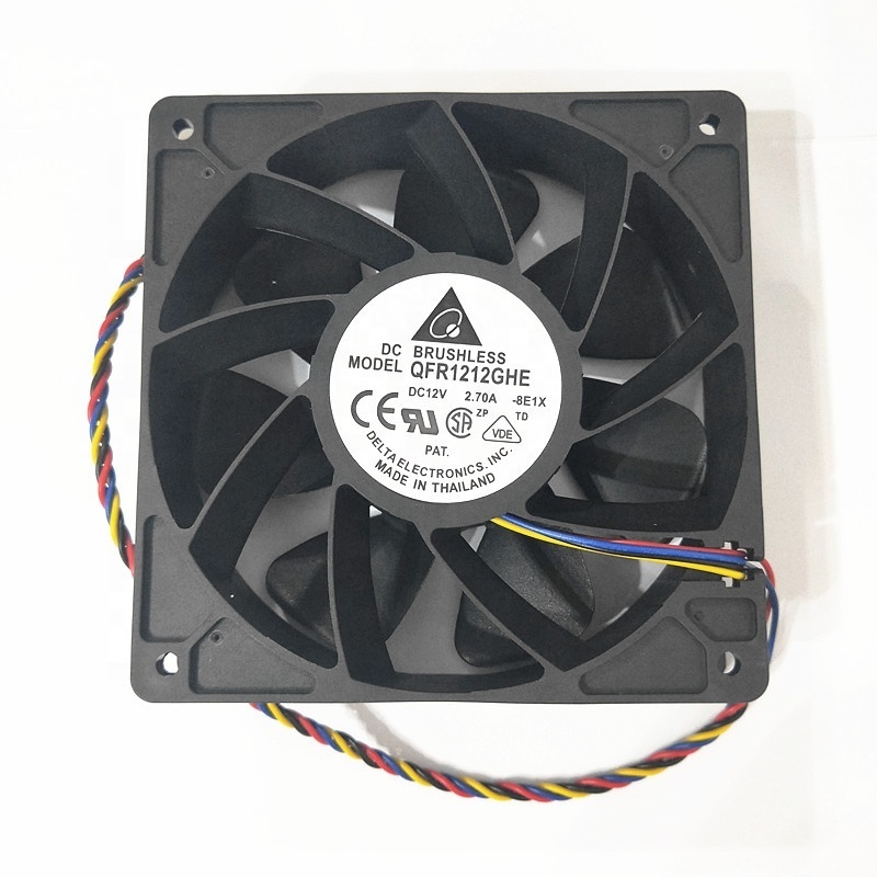 High Quality 12038 6000RPM 12V 2.7A 4Pin 12cm Axial Flow Cooling Fan QFR1212GHE for computer