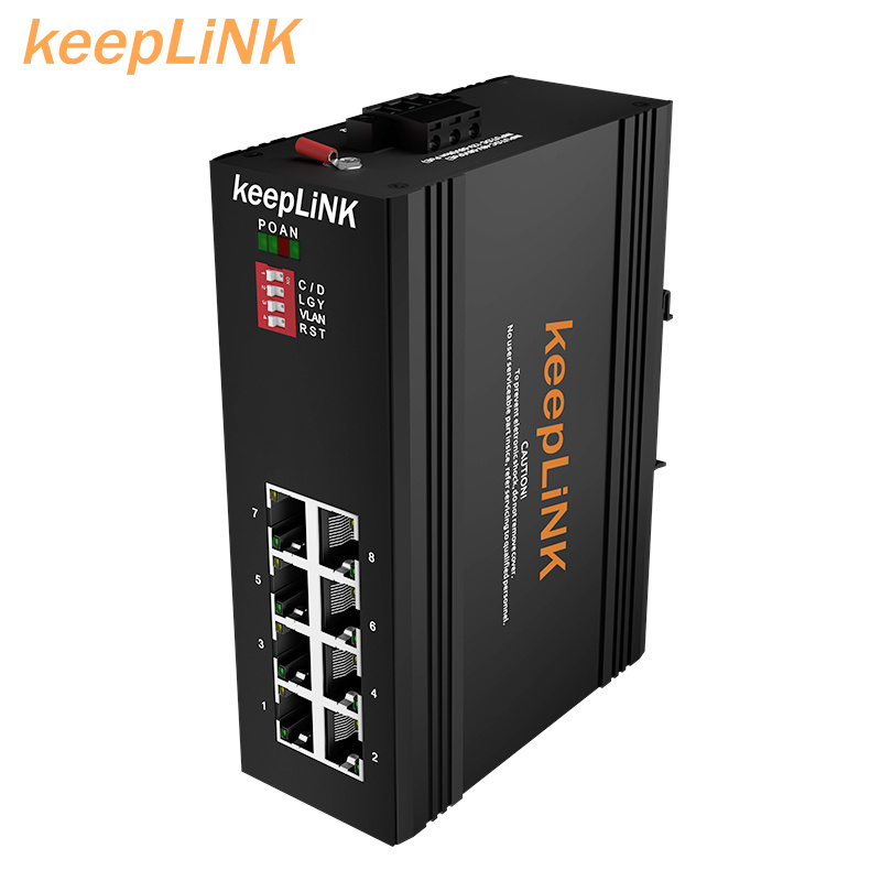 Rj45 port network switches 8 port switch ethernet 100mbps industrial unmanaged switch without poe with din rail