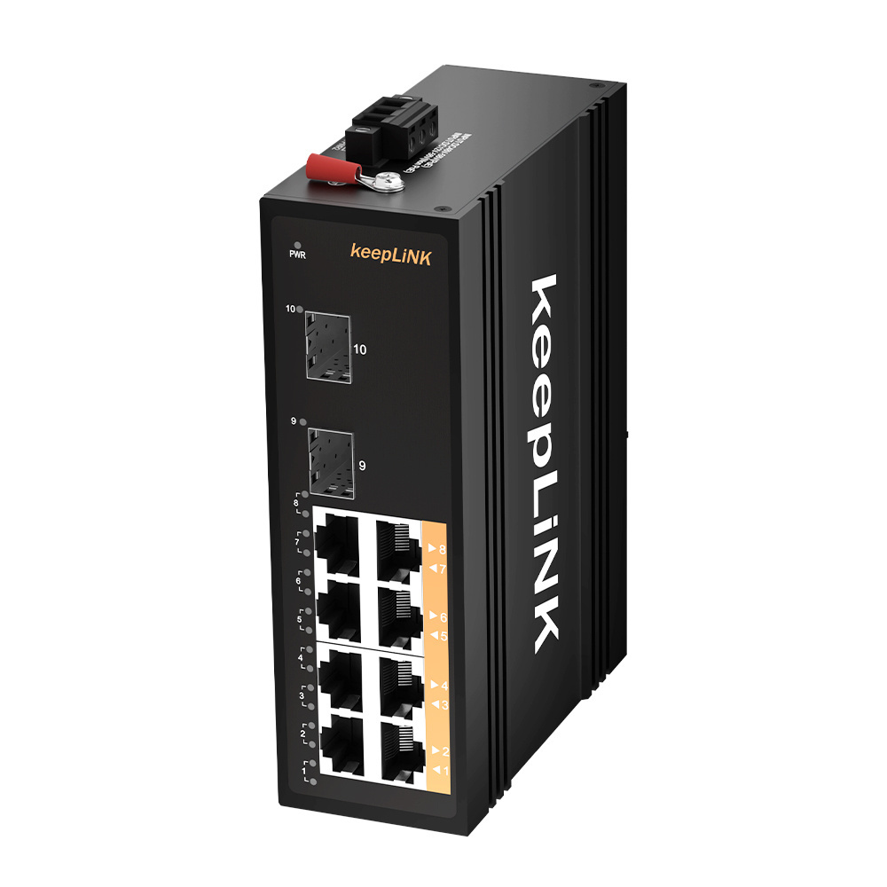 Unmanaged 10/100/1000M 8 Ports Industrial PoE Ethernet Switch DIN rail IP40 for Outdoor CCTV LED Screen