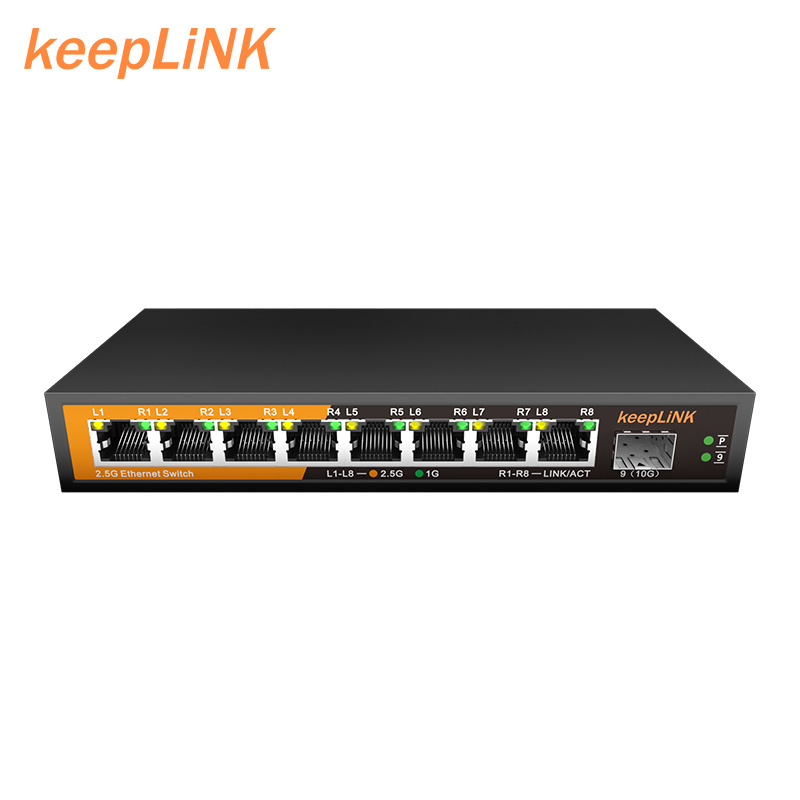 8 port 2.5G Ethernet switch with 10G SFP uplink high speed transmission network switch for wifi 6 wifi 7 hotel gaming