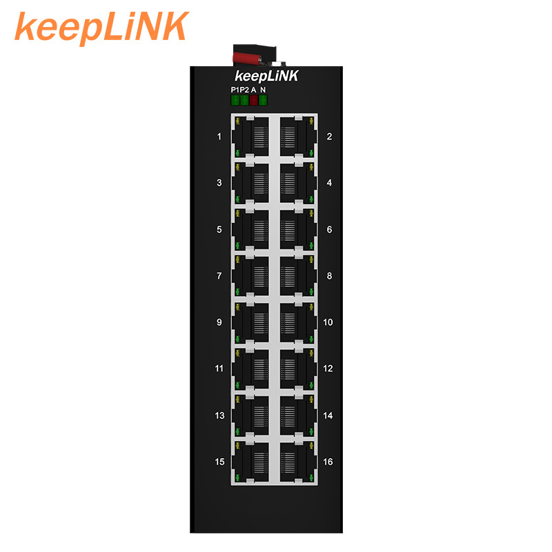 16 Ports Gigabit Switch Industrial Ethernet unmanaged 12V/24V Power Supply Outdoor DIN rail