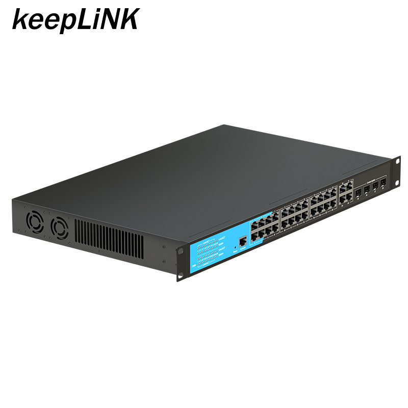 L2 L3 switching 24 port managed network Ethernet switch 4 gigabit combo with 24 port 10 100 1000 PoE&PoE+ AC power supply