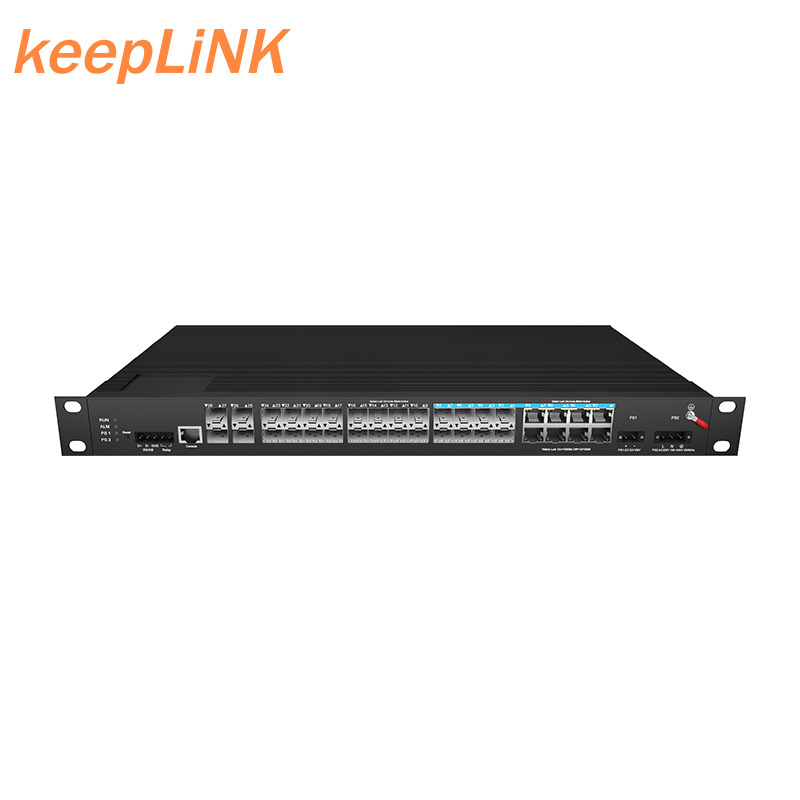 1U Rack Managed  4*10G SFP Gigabit Industrial Grade 16 Port Fiber Optic Switch