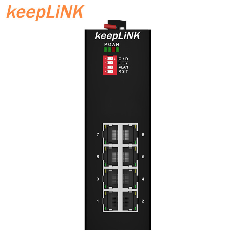 Rj45 port network switches 8 port switch ethernet 100mbps industrial unmanaged switch without poe with din rail