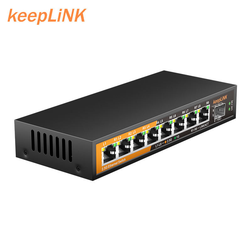 8 port 2.5G Ethernet switch with 10G SFP uplink high speed transmission network switch for wifi 6 wifi 7 hotel gaming