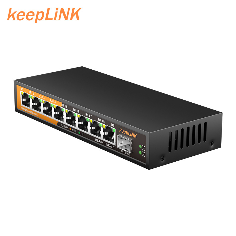 8 port 2.5G Ethernet switch with 10G SFP uplink high speed transmission network switch for wifi 6 wifi 7 hotel gaming