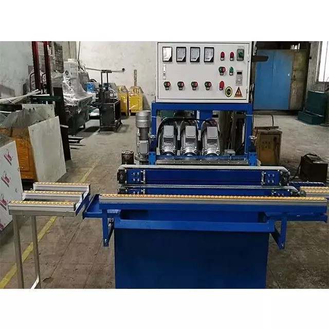 Glass Straight Line Polishing Edger with 45 Angle / Glass Edging Machine with PLC control