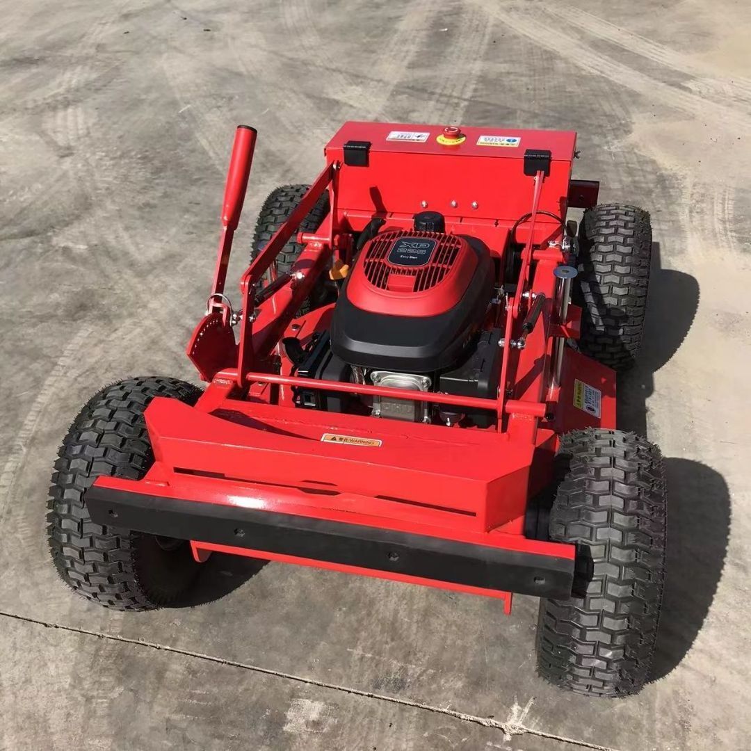 Robotic grass cutting height adjustable  225cc Four-Wheel-Drive Remote Control Mini Lawn Mower Robot for Farm and Garden