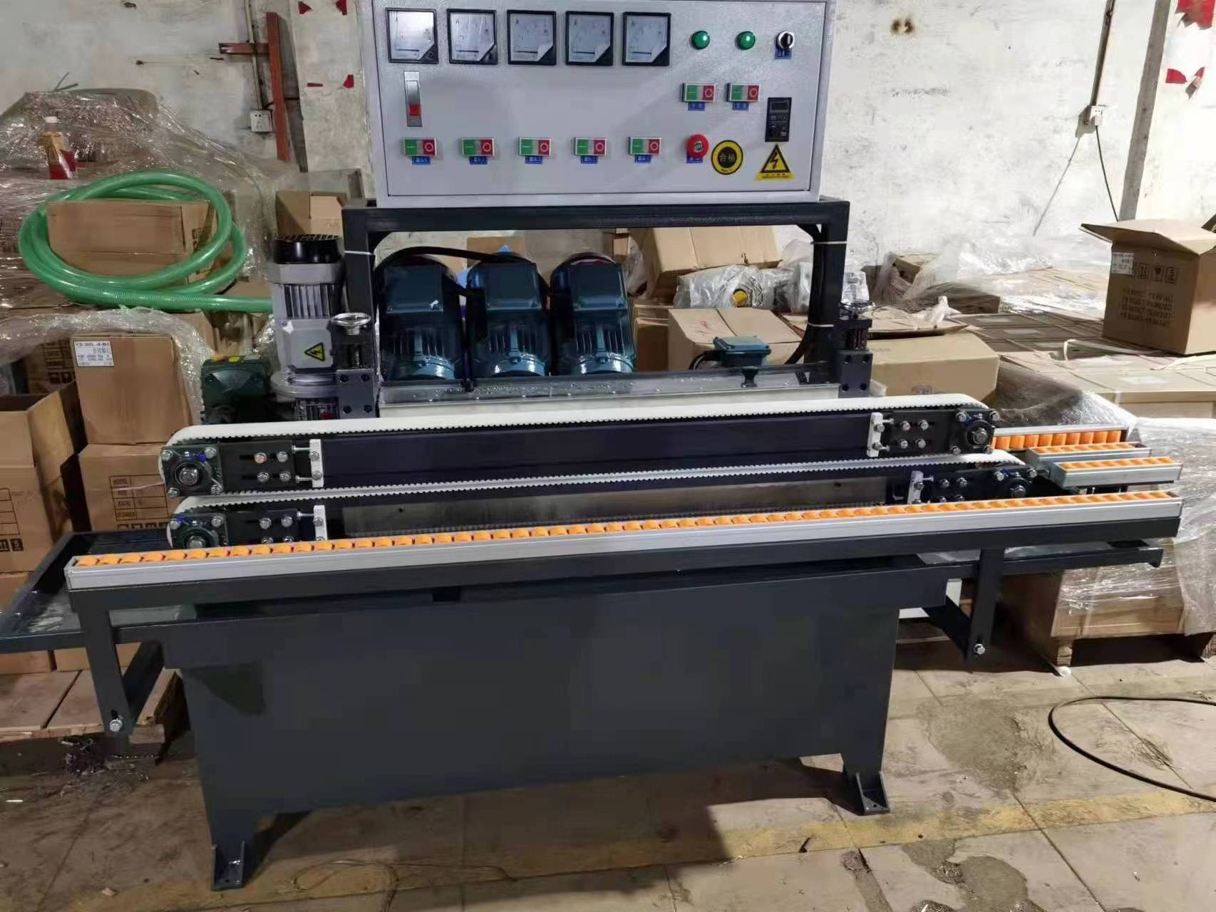 Glass Straight Line Polishing Edger with 45 Angle / Glass Edging Machine with PLC control