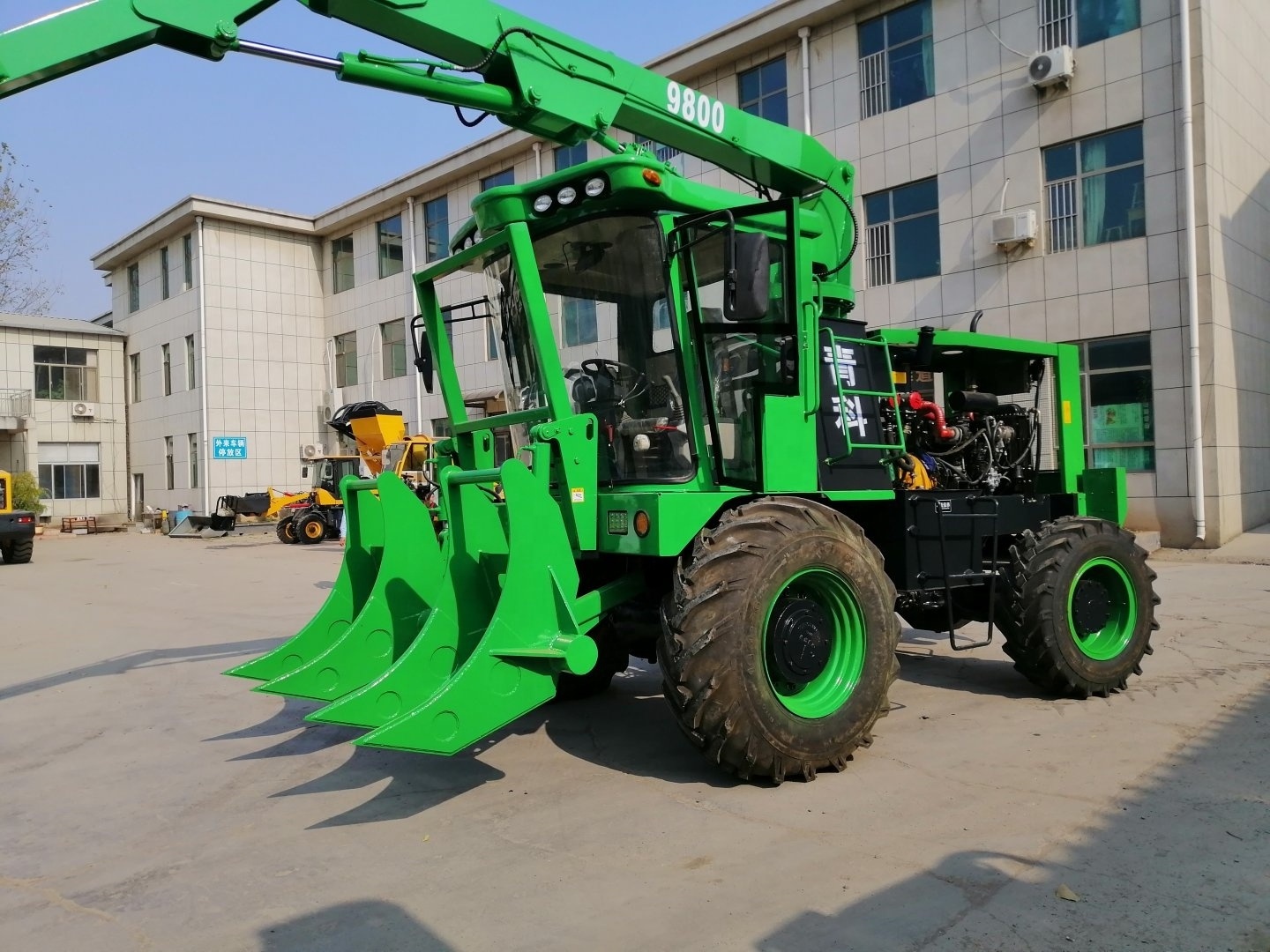 1year warranty Chinese small backhoe excavator with sugar cane grapple grabber and one free bucket for crop loading