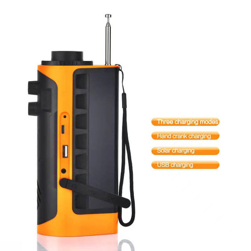 Portable Multifunction Solarpower Radio AM/FM/NOAA LED Flashlight 2200mah Emergency Solar Hand Crank Radio SOS Alert USB output