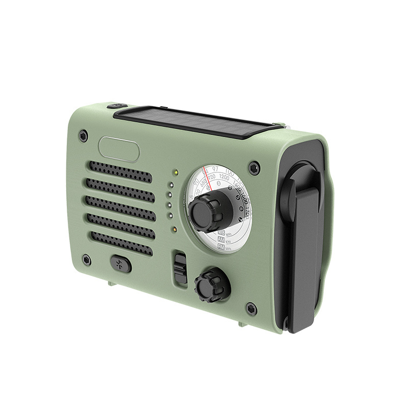 Hand Crank Dynamo Charging 4-in-1 Emergency Radio Flashlight With Blue Tooth Speaker Weather Radio