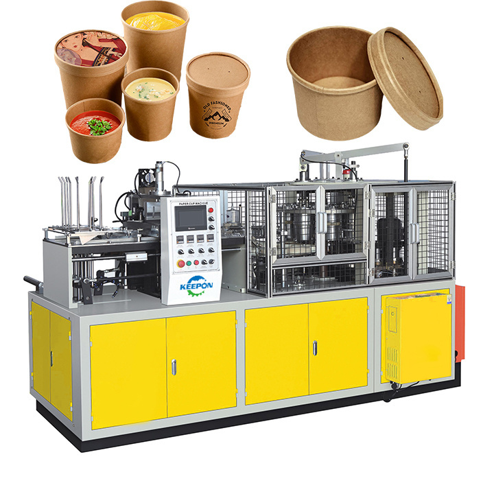 2021 New Design Horizontal Shaft Drive type Disposable Paper Food Bowls Cup Dishes Making Machine in Super Quality