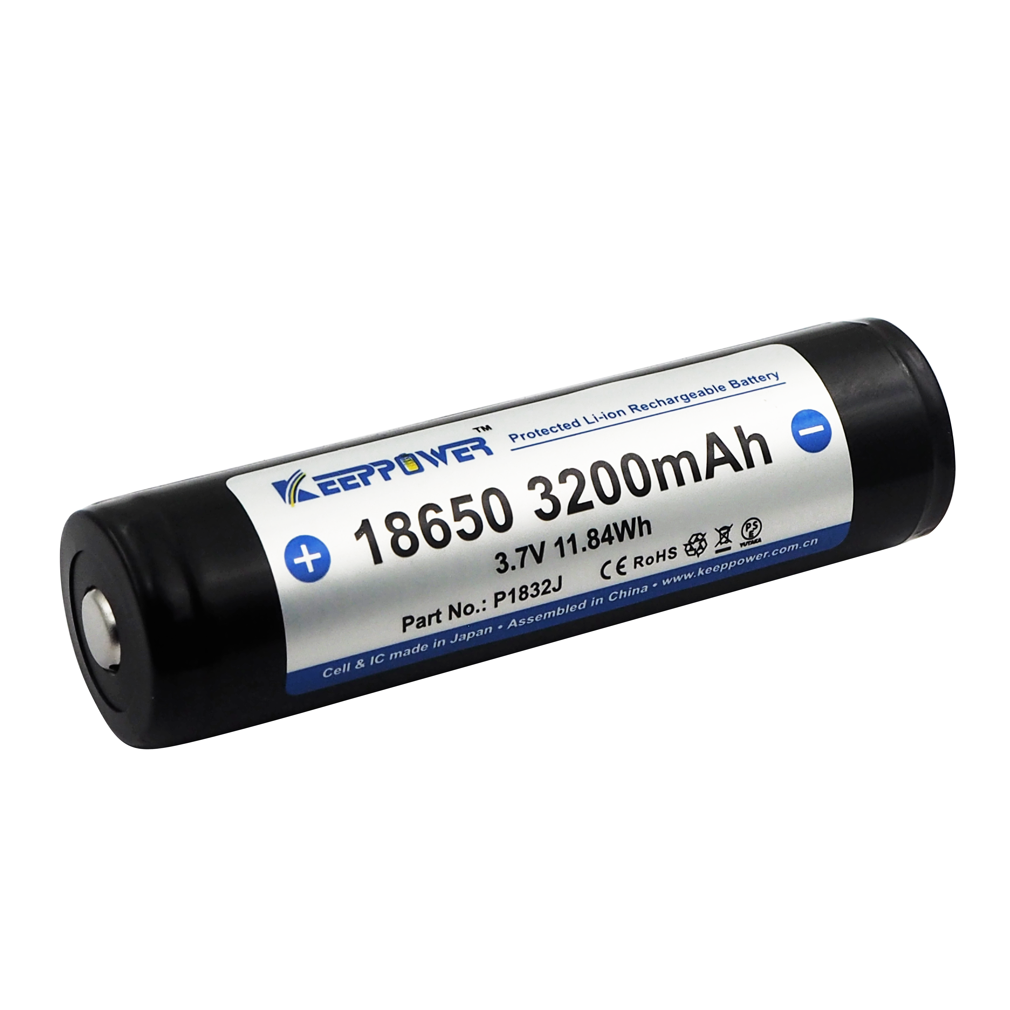 KeepPower P1832J 3.7V 3200mah 18650 li-ion rechargeable battery with protection