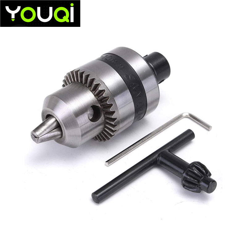 YouQi 1.5-10mm Electric Drill Chuck with 5mm Steel Shaft Mount B12 Inner Hole Drill Chuck Adapter