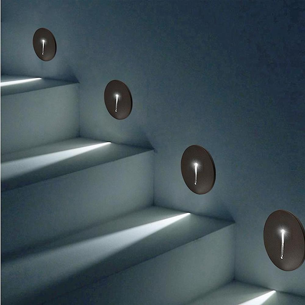 3W Led Recessed Stair Light for Stairs Loft Hallway Corner LED Wall Lamp 85-265V Indoor Lamp Staircase Lighting Bedroom Metal 80