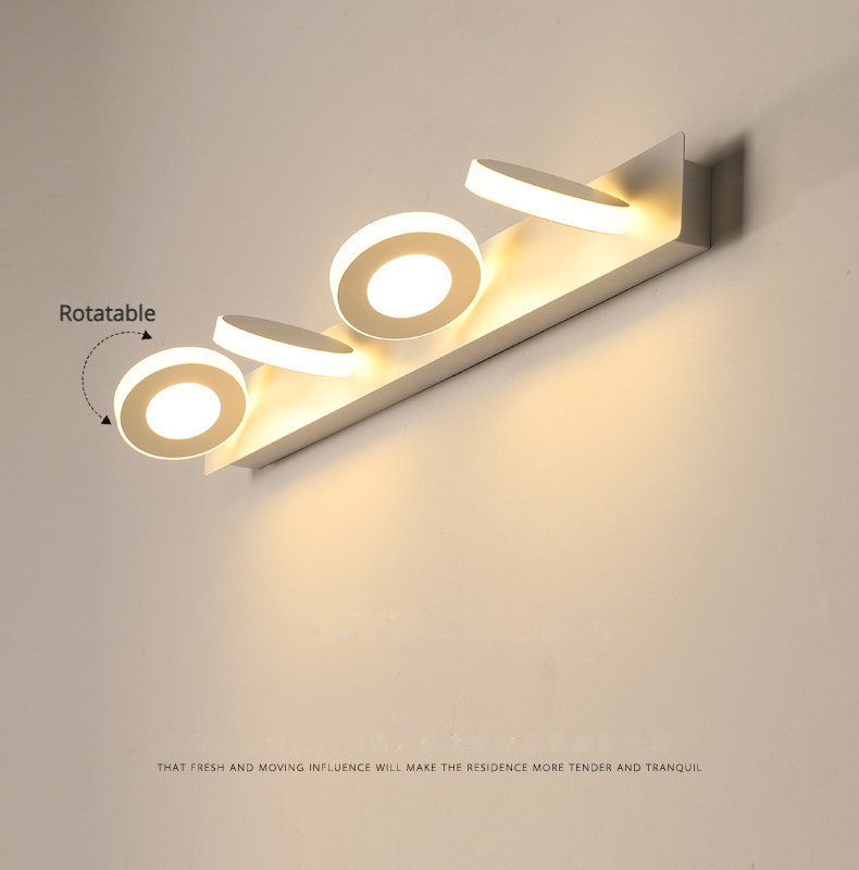 Modern Vanity Lights for Bathroom LED Surface Mounted Wall Lamps Interior Anti-fog Rotatable Bathroom Light Fixture Multi-head