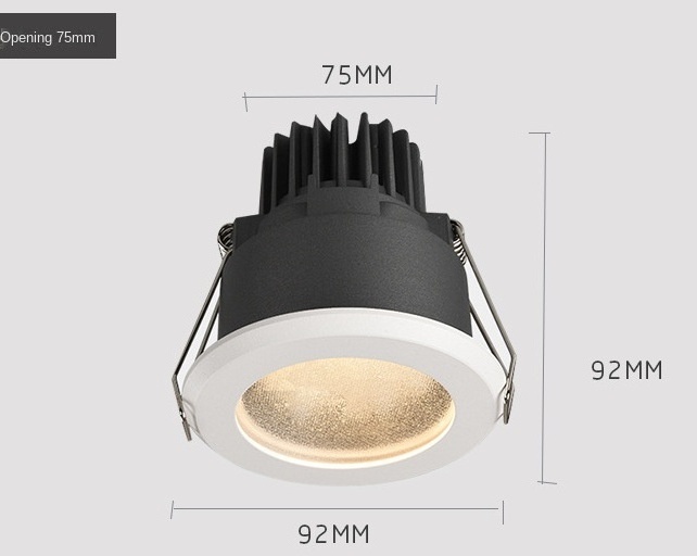 aluminum LED Recessed Anti-glare Ceiling Light DC12V 24V Bathroom Shower 12W Downlight Anti-fog Downlight  Waterproof Spotlight