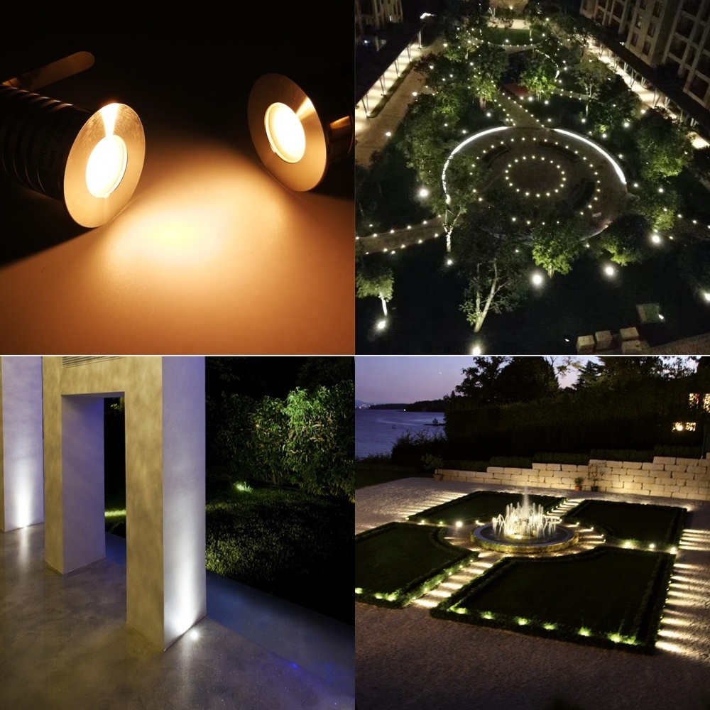 1W 3W Aluminum DC12-24V IP67 Waterproof Recessed Concrete Lights Stair Spotlight Outdoor Deck Lamp LED Underground Light